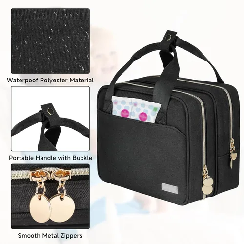 Vista 5 de Bolsa portátil para extractor de leche con compartimento refrigerador, compatible con Momcozy M5/S12 Pro, Elvie y Medela Pump con estilo, funda