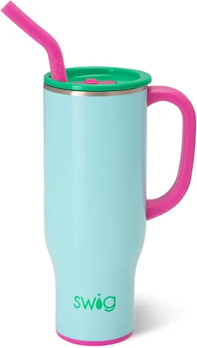 Vista 8 de Swig Life - Taza Mega de 40 onzas, Taza de 40 oz con asa, apta para vasos, apta para lavavajillas, taza aislada extra grande, acero inoxidable