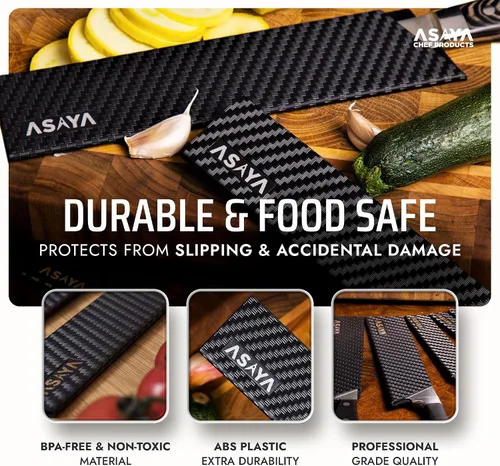 Vista 3 de Asaya Protectores profesionales para filos de cuchillo, dos fundas universales para cuchillos Streak, 6 x 1 pulgada, extra resistente, plástico ABS