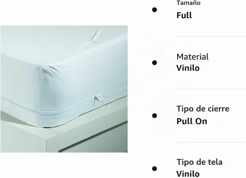 Vista 4 de Home Expressions Protector de colchón de vinilo plástico 4Gauge, estilo sábana bajera, impermeable, transpirable y con protección contra derrames