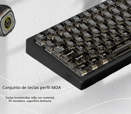 Vista 3 de dagaladoo Juego de teclas claras, teclas translúcidas del teclado, tapas