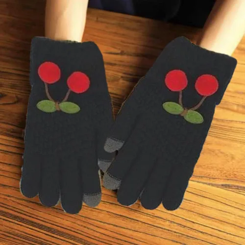 Vista 5 de HIQUAY Simple - Guantes de invierno coreanos de 5 dedos con pantalla táctil para mujer niña niño y adolescente