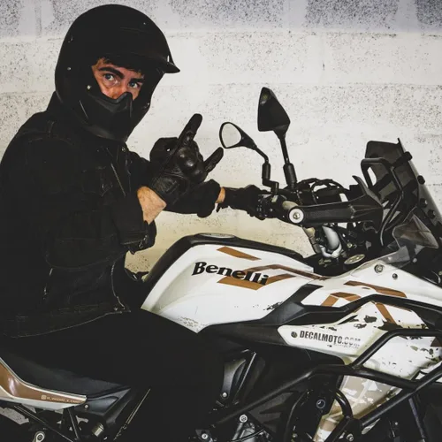 Vista 5 de Harssidanzar Guantes de cuero de motocicleta para hombre pantalla táctil GM028