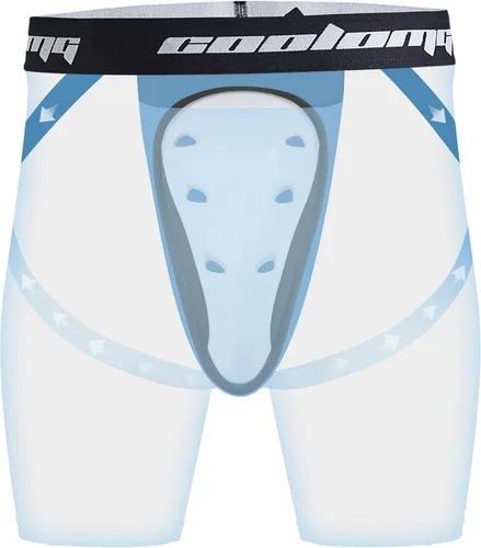 Vista 3 de COOLOMG - Pantalones cortos de compresión para hombre con copa, ropa interior atlética para béisbol, fútbol, artes marciales, lacrosse, hockey sobre