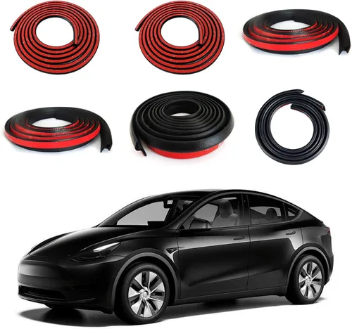 Vista 8 de Burlete para clima para coche Tesla Model 3 Tira de sello de goma para puerta de coche autoadhesiva Burlete para insonorización automática