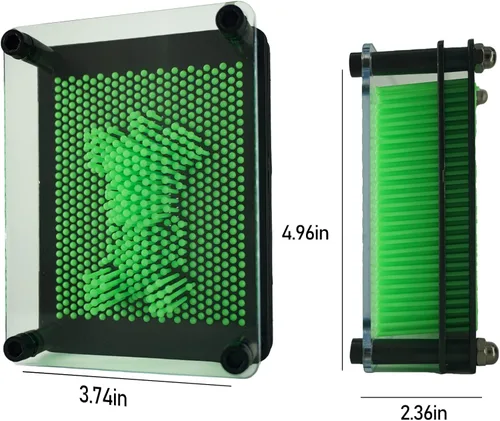 Vista 3 de Juguete sensorial 3D Pin Art Tamaño 5x3.7 pulgadas Agujas Pin Impresión Juguete Intelectual Divertido Rainbow Juguetes, Verde