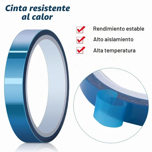 Vista 4 de Outus 6 rollos de cinta de alta temperatura, cinta de prensa de vinilo térmico resistente al calor, impresión 3D para transferencia de calor