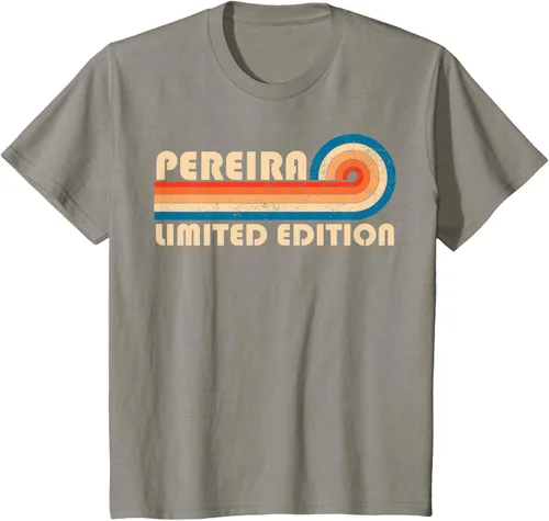 Vista 24 de PEREIRA - Camiseta vintage con apellido retro de los años 80 y 90, Negro