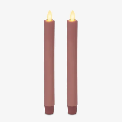 Vista 8 de Luminara Velas cónicas de color marfil parpadeantes sin llama, llama de luz LED cálida, 2 pilas AA, decoración para centros de mesa de comedor