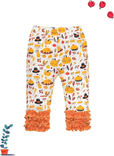 Vista 3 de Vestido de tutú de pavo para niña + pantalones de impresión + diadema de 3 piezas