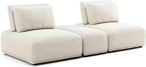 Vista 21 de Furniture of America Tatiana Modern Boucle - Sofá modular de 2 plazas con respaldo ajustable para sala de estar, oficina, combinación libre Boucle