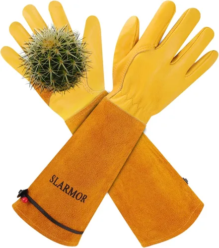 Vista 15 de Guantes largos de jardinería para mujeres/hombres, guantes de poda de rosas a prueba de espinas, guantelete resistente, el mejor regalo de jardín