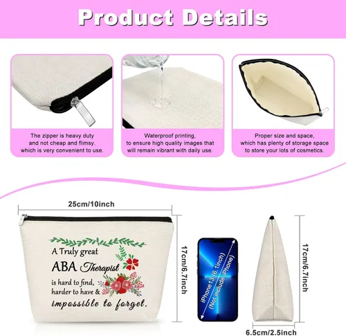 Vista 2 de ABA Therapeut, regalo de agradecimiento para terapeuta, bolsa de maquillaje, terapeuta de comportamiento, regalo de agradecimiento para mujeres