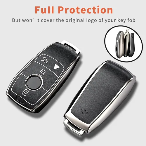 Vista 6 de Funda inteligente de TPU suave de alta calidad con correa para llave compatible con Mercedes-Benz A, C, E, S, CLA, CLS, GLA, GLB, GLC, GLE, GLS, G
