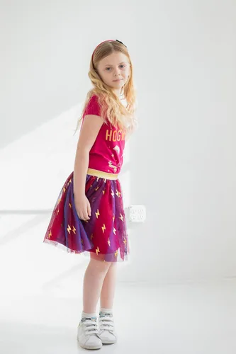 Vista 6 de Harry Potter Gryffindor - Conjunto de 3 piezas para niñas, falda de tul y diadema