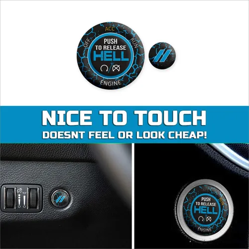 Vista 7 de TOOLEPIC Cubierta de botón de arranque para Dodge Challenger Charger Durango Accesorios 2015-2025 - Kit de interruptor de encendido y parada de Azul