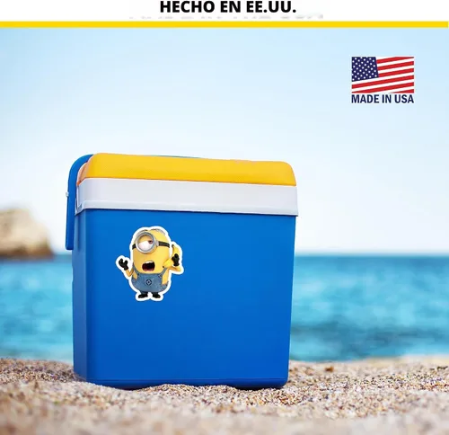 Vista 7 de Calcomanías de Minions de Despicable Me - Juego de 3 calcomanías Stuart para botella de agua de coche, bicicleta, casco, laptop, monopatín