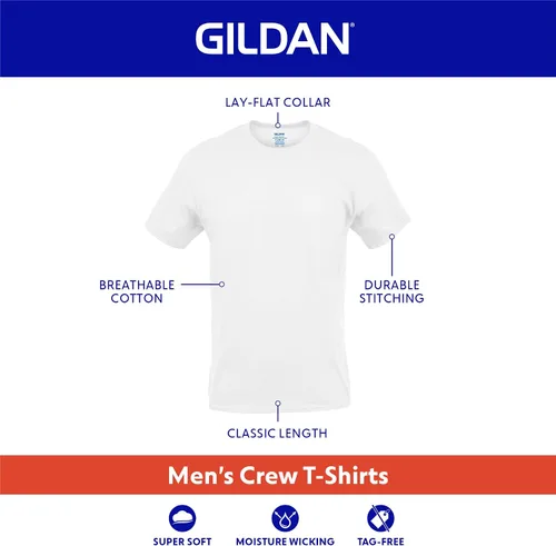 Vista 2 de Gildan Camisetas de Cuello Redondo para Hombre, Paquete Múltiple, Estilo G1100