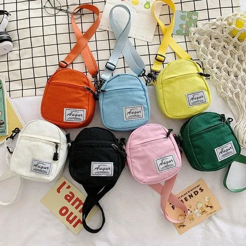 Vista 4 de Bolso de lona pequeño bolso cruzado para hombre, bolsos para mujer, bolso cruzado estético