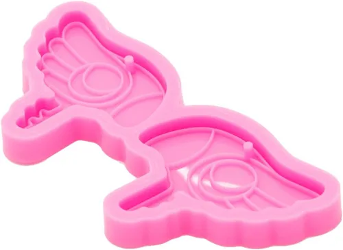 Vista 3 de Angel Wings Bonitos moldes de cabeza de pájaro, moldes de resina, molde de silicona para llavero, molde de silicona brillante para bricolaje, dijes