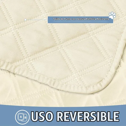 Vista 4 de Smiry Funda Impermeable para Cama de Perro Manta para Mascotas, Manta Suave y Lavable para Perros para Muebles Cama Sofá Sofá Reversible, a Cuadros