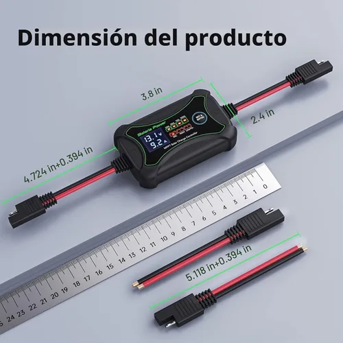 Vista 5 de Bateria Power Controlador de carga solar MPPT de 10 amperios y 12 voltios, controlador de panel solar portátil inteligente, regulador solar