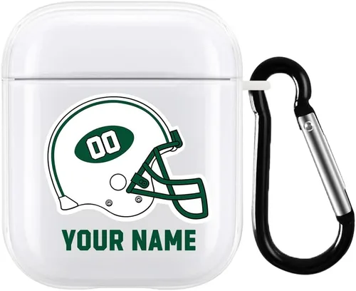 Vista 8 de Funda de casco de fútbol con nombre y número para Apple AirPods de 2ª y 1ª generación, regalo personalizado para fanáticos de los deportes de Arizona