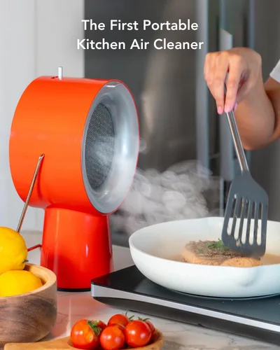 Vista 2 de Airhood Ventilador de Cocina Portátil Inalámbrico Campana Extractora con 5 Filtros de Aire de Carbón Activado y Filtro de Aceite de Acero