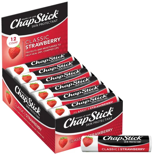Vista 15 de ChapStick Hidratante de labios, fresa clásica, paquetes de 3 (12 juegos/36 tubos) – Bálsamo labial a granel, afrutado y dulce, 0.15 oz Ea