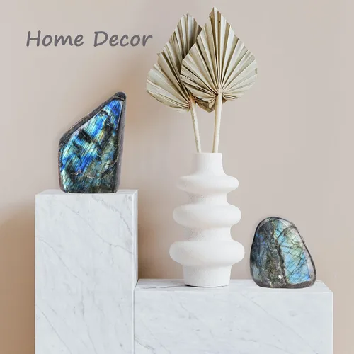 Vista 6 de AMOYSTONE Piedra decorativa única labradorita pulida losa cristal aura curación reiki decoración del hogar pequeña 0.8-1.3 libras