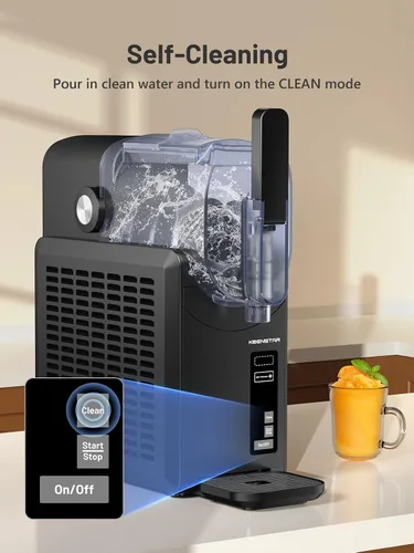 Vista 5 de Máquina de granizado, máquina de granizado para el hogar con 5 programas preestablecidos, no necesita hielo, máquina de bebidas congeladas