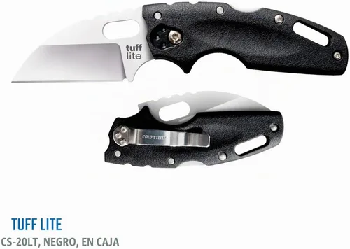 Vista 2 de Cold Steel Tuff Lite 2.5" Cuchillo de bolsillo plegable con hoja de 3.5" de AUS8A de pata de cabra ultra afilada y asa Griv-Ex