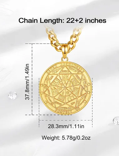 Vista 6 de INFUSEU Regalos religiosos únicos para hombres y mujeres, collares con colgante de San Miguel, San Cristóbal, San Benito, Virgen María