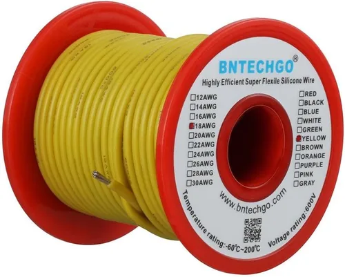 Vista 15 de BNTECHGO Alambre de silicona de calibre 16 rojo y negro cada 25 pies 2 Alambre de silicona calibre 16 rojo y negro