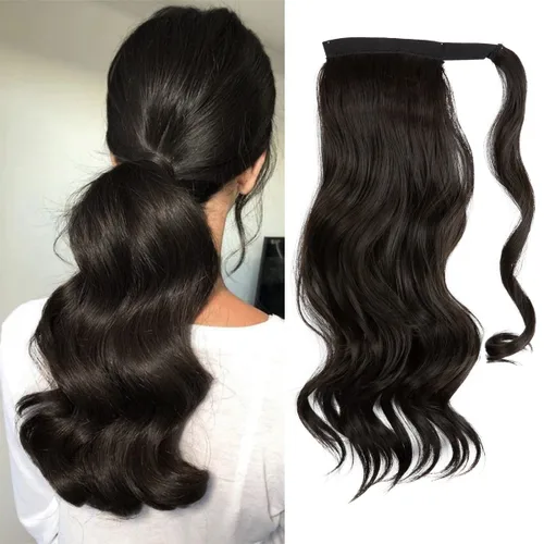 Vista 9 de CJL HAIR 14" Extensión de cola de caballo corta con cabello rizado y ondulado, clip en la cola de caballo, extensión de pelo sintético falso