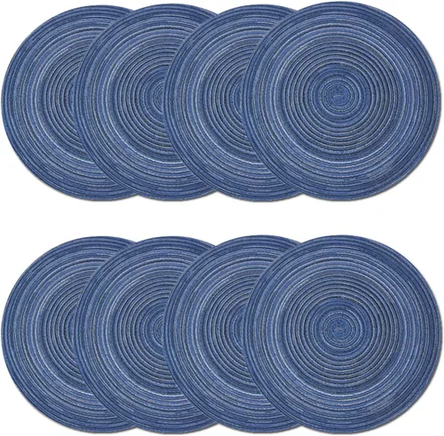 Vista 35 de PIGCHCY Juego de 4 manteles individuales en forma de cuña para mesa de comedor, tejido cruzado, lavables, resistentes al calor, manteles Bambúes
