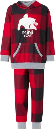 Vista 5 de FULA-bao Pijamas familiares de vacaciones a juego, pijamas de Navidad con estampado de mamá oso y pantalones a cuadros