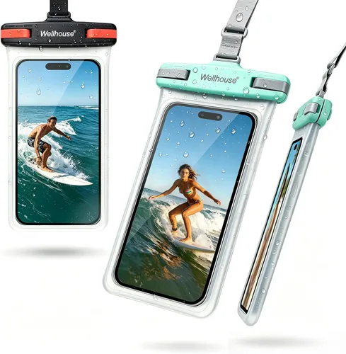 Vista 9 de wellhouse Funda impermeable para teléfono, estuche impermeable para iPhone 16 15 14 13 12 Pro Max XS Samsung, bolsa seca para celular IPX8 3D