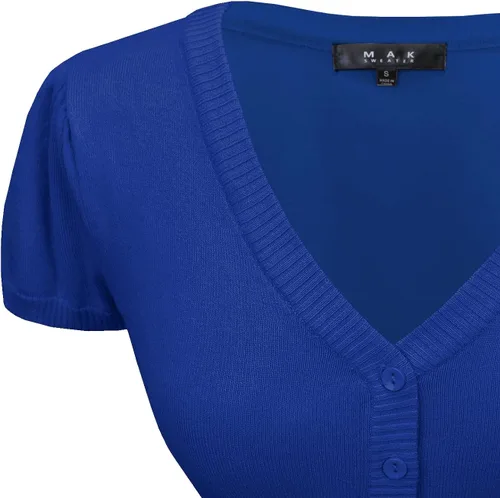 Vista 2 de YEMAK - Chaqueta de mujer de manga corta con botones recortados (S-4X)