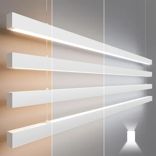 Vista 14 de Luz lineal LED de 4 pies, luz arriba y abajo de 50/45/40/35/30W, CCT de 3000/4000/5000K, luminarias lineales comerciales y residenciales