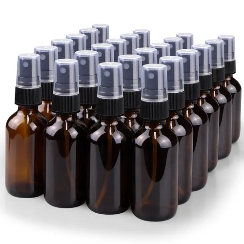 Vista 12 de Botella con atomizador, botellas de spray de vidrio de niebla fina de 2 onzas, recipientes de líquido recargables pequeños para regar la limpieza