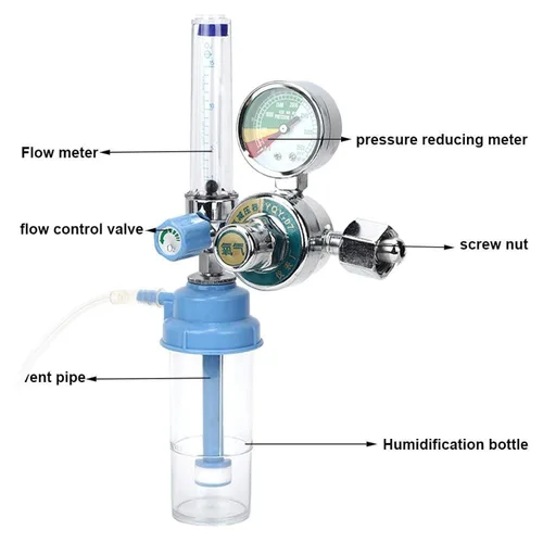Vista 4 de Regulador de aire, regulador de gas de presión de oxígeno, inhalador de 5/8 pulgadas, medidor de oxígeno, regulador de válvula reductora de presión
