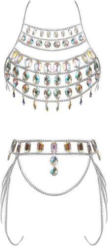 Vista 7 de Cadena de Cuerpo de Traje Sexy para Mujer B-Color dorado