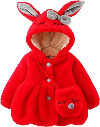 Vista 8 de Abrigo infantil con orejas en el gorro, para otoño e invierno Beige4