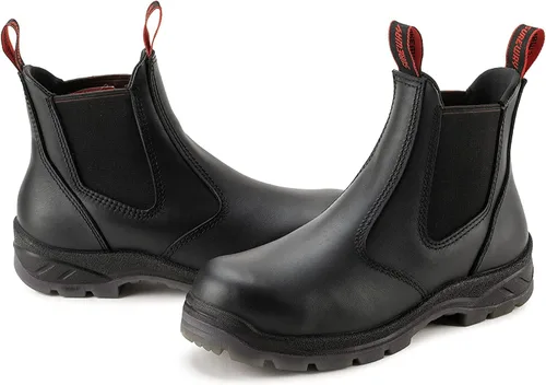 Vista 7 de SUREWAY Botas de trabajo sin cordones para hombre, mejoradas antideslizantes/resistentes al agua, peligro eléctrico, botas de trabajo mecánico