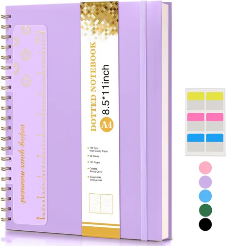 Vista 19 de Cuaderno de espiral de 8.5 x 11 pulgadas, cuadernos grandes A4 para mujeres y hombres, diario rayado universitario, papel de 3.53 oz/m², diarios
