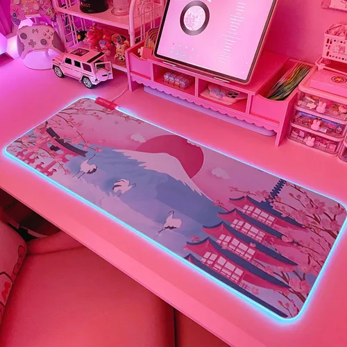 Vista 2 de JMIYAV Alfombrilla de mouse RGB para juegos de 31.5 x 12 pulgadas PJfl003