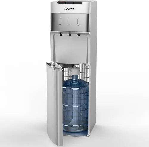 Vista 8 de Dispensador enfriador de agua con carga inferior autolimpiante para botellas de 3-5 galones, agua fría, caliente y a temperatura ambiente