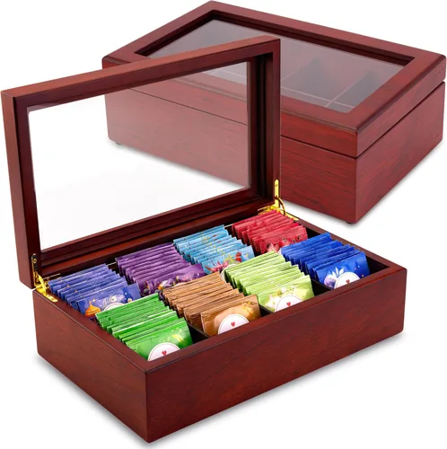 Vista 11 de Caja de té - Organizador de bolsas de té de madera de lujo de The Apace