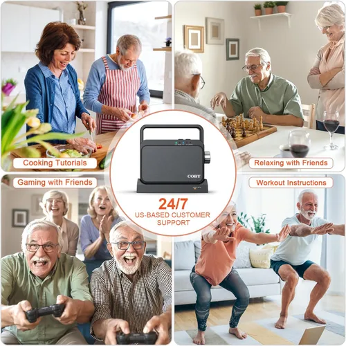Vista 8 de Coby Altavoz de TV inalámbrico para personas mayores y personas con problemas auditivos - Amplificador de audio de TV portátil con Bluetooth, rango